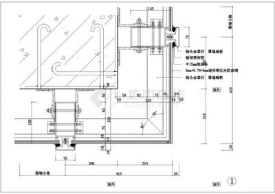 典型建筑工程幕墙装修设计cad节点图图集(标注详细)